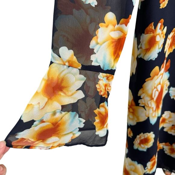 Betsey Johnson Navy Floral Back Tie Fit and Flare Dress - Picture 5 of 9